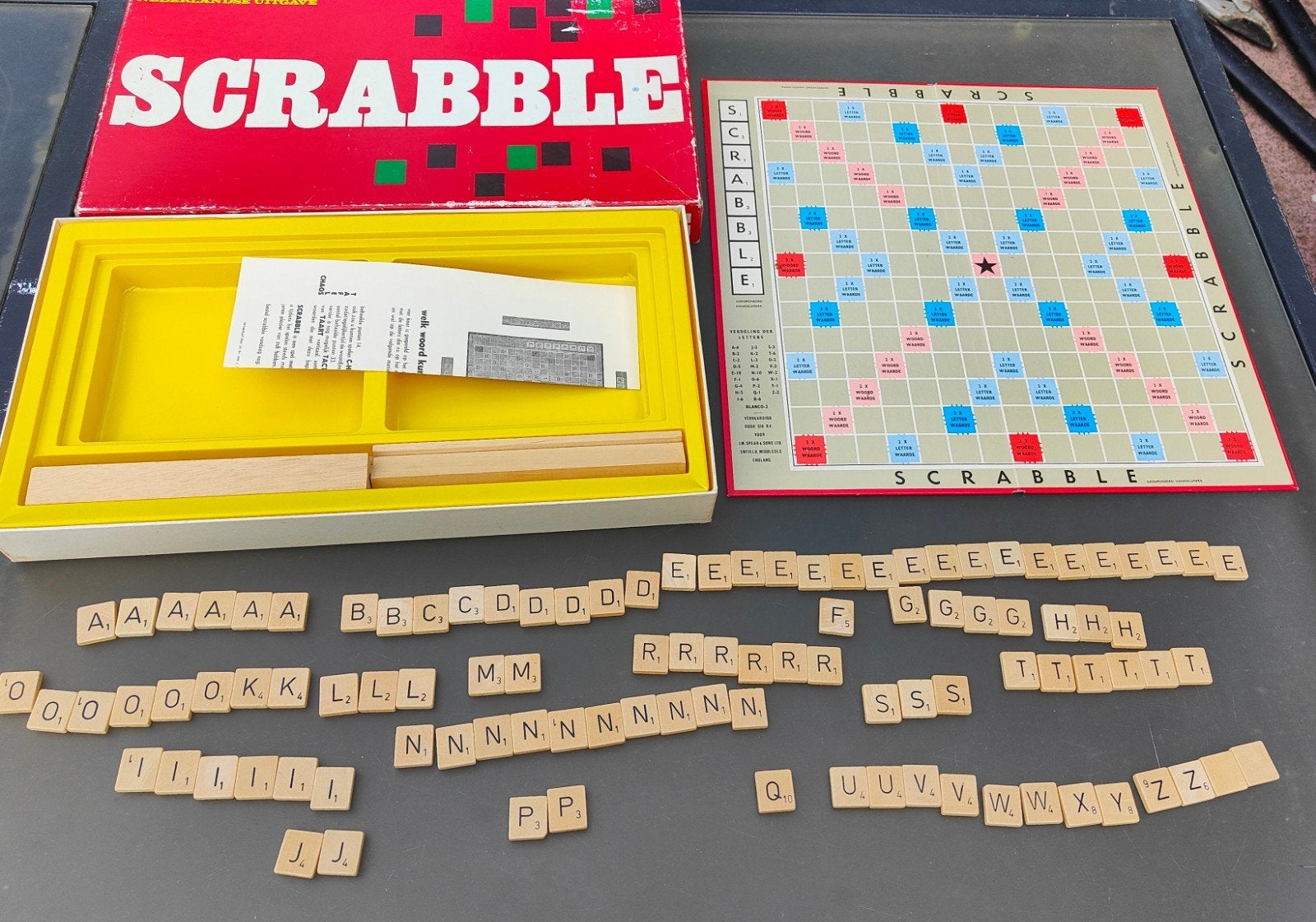 Scrabble Bordspel - compleet houten letters Nederlandse Uitg, Een of twee spelers, Ophalen of Verzenden, Gebruikt, Jumbo