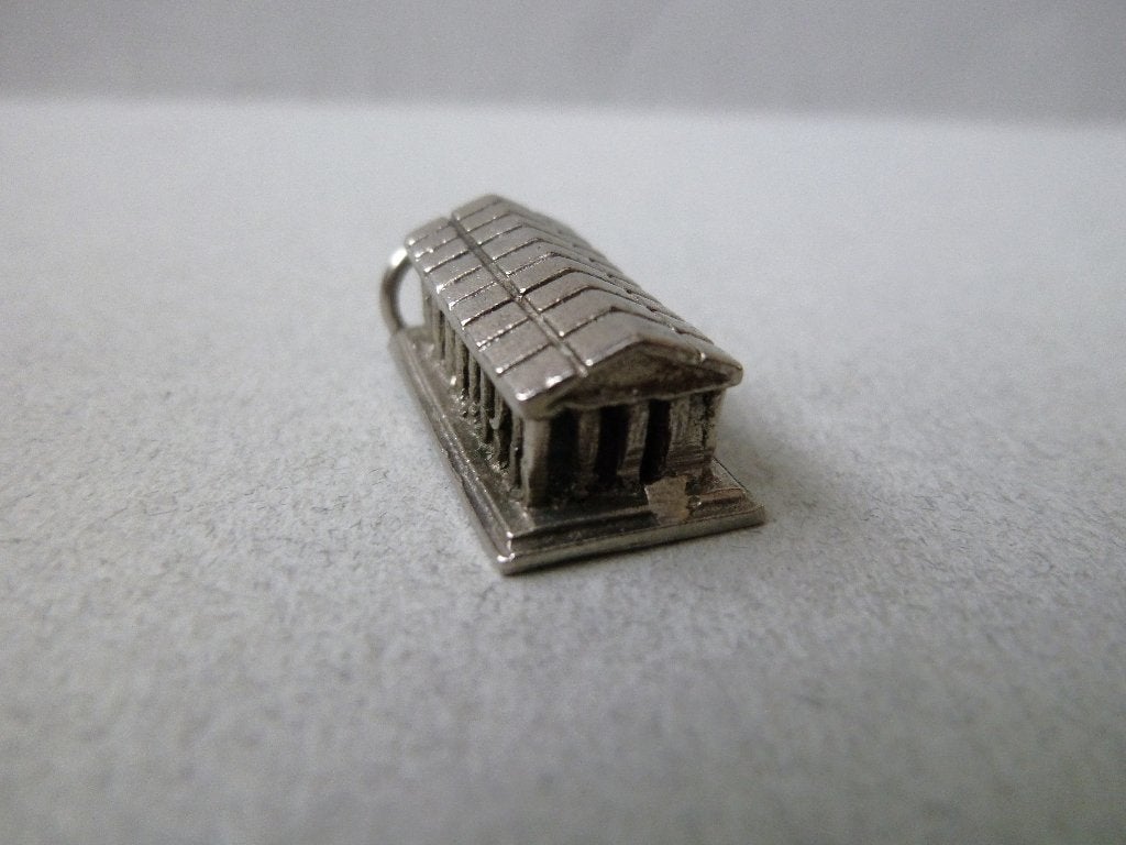 Oude bedel zilver Griekse Tempel Oudheid Acropolis Athene, Verzenden, Zilver, Hanger
