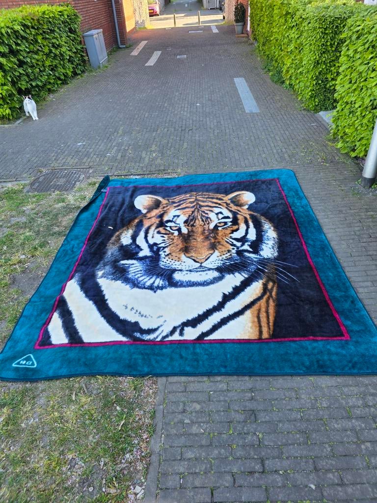 Groot tijgerkleed/deken - Zo goed als nieuw, Ophalen, 150 tot 200 cm, Rechthoekig, Dierenprint, modern