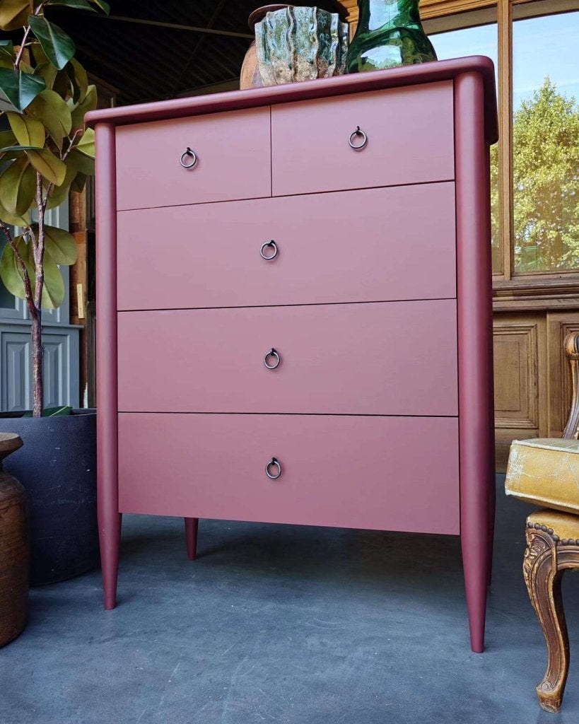 Prachtige ladekast | Commode paars/roze "Aubergine"  #0872, -, -, Ophalen of Verzenden, Zo goed als nieuw