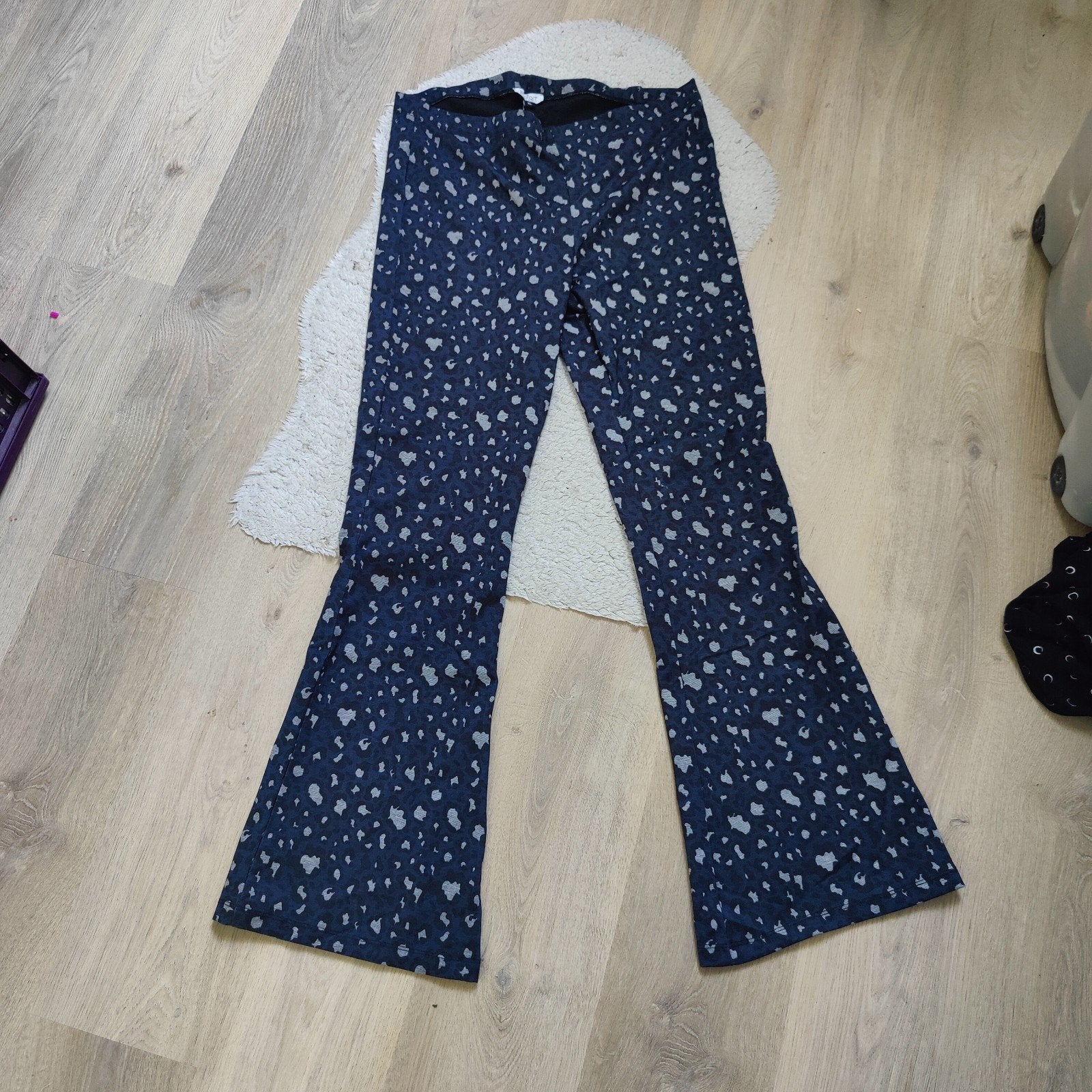 True Spirit flared broek met luipaardprint, maat XL, Kleding | Dames, Broeken en Pantalons, Blauw, Maat 46/48 (XL) of groter, Nieuw