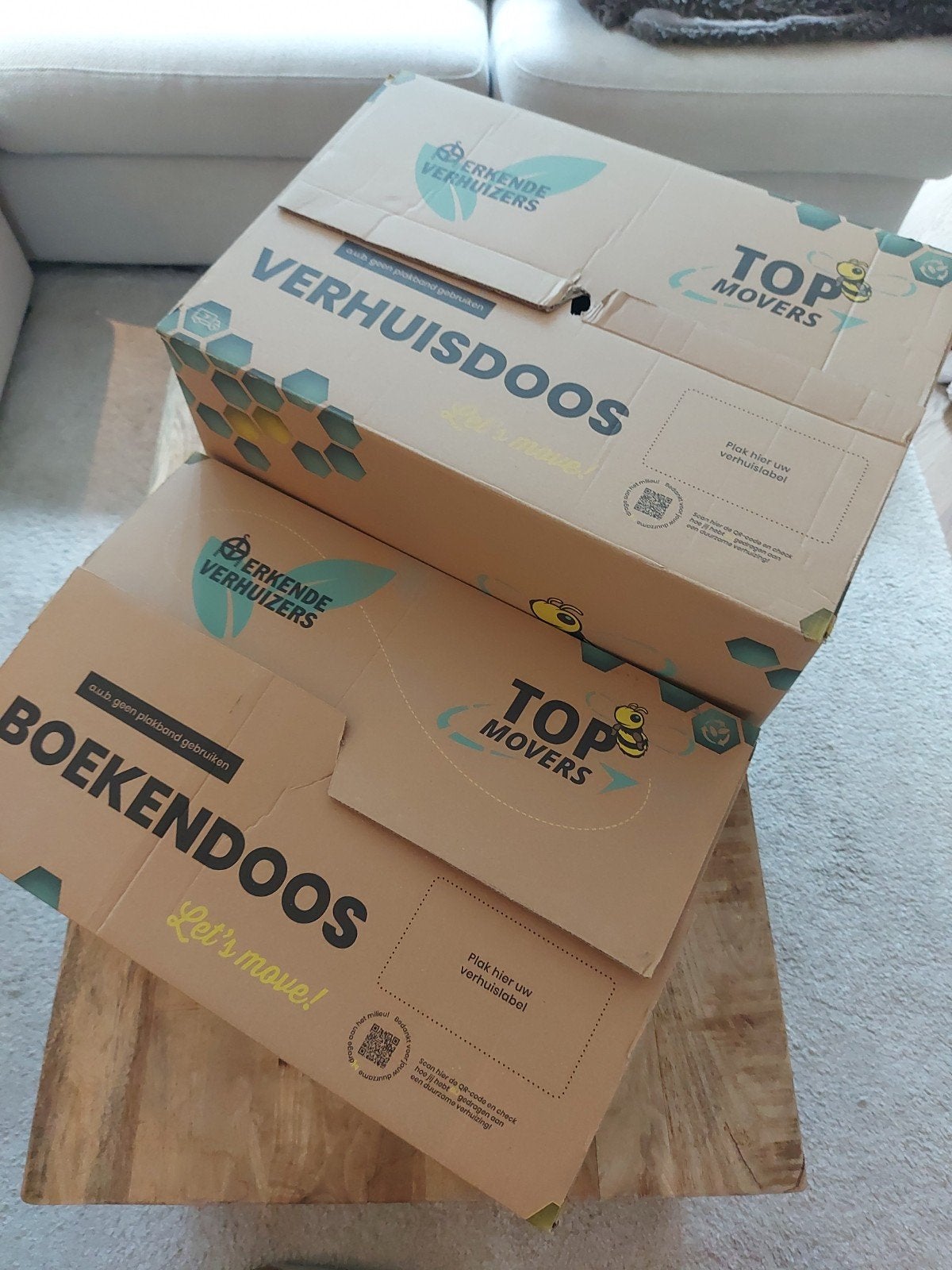 Verhuisdozen (35 stuks) en boekendozen (15 stuks), Ophalen, Doos, Opvouwbaar, Minder dan 50 cm