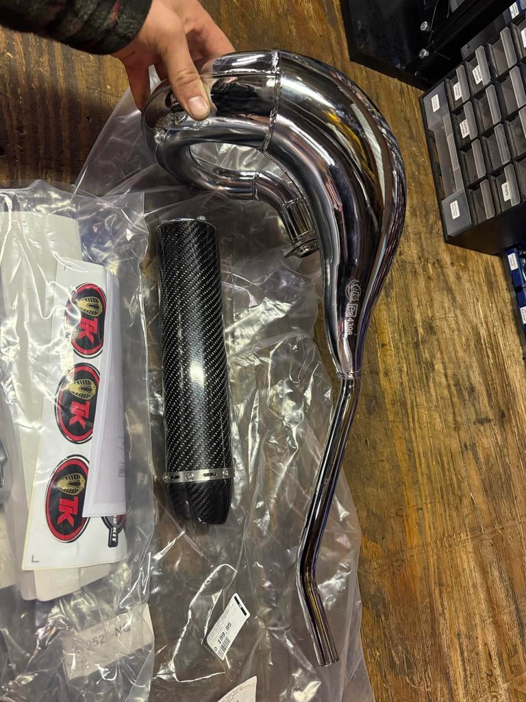 Derbi Turbokit uitlaat met carbon demper - Nieuw!, Derbi, Derbi, Nieuw, Uitlaat