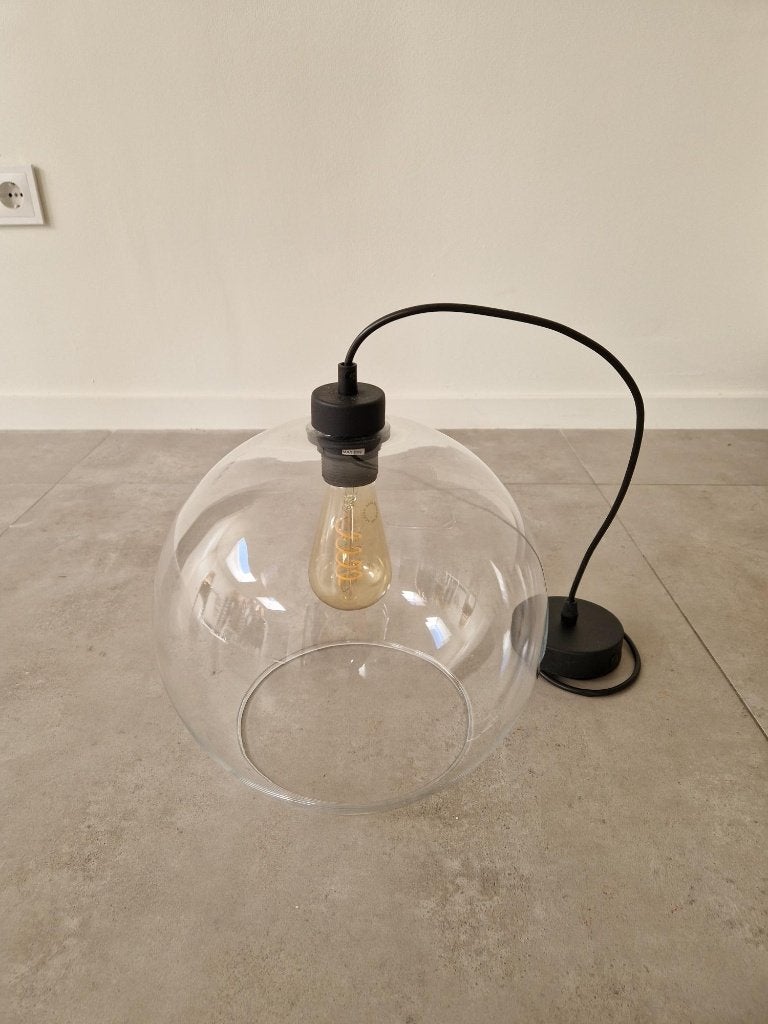 Mooie bollamp, Ophalen, Zo goed als nieuw, Glas, Overige fittingen