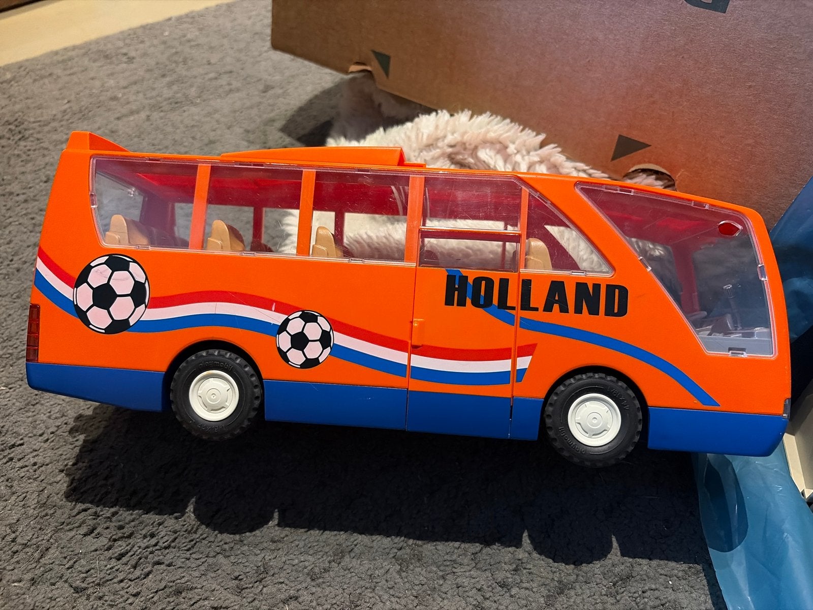Playmobil Speelgoedbus Holland Oranje Voetbal Thema, Ophalen of Verzenden, Gebruikt