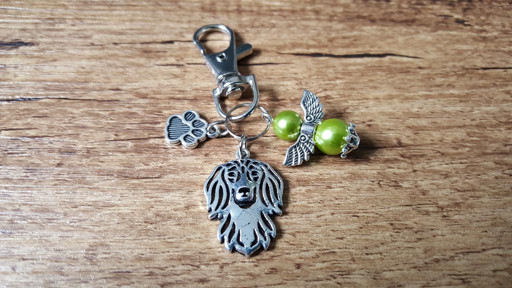 (Tas/Sleutel) Hanger Teckel A Dachshund met beschermengeltje, Verzenden, Nieuw, Hanger