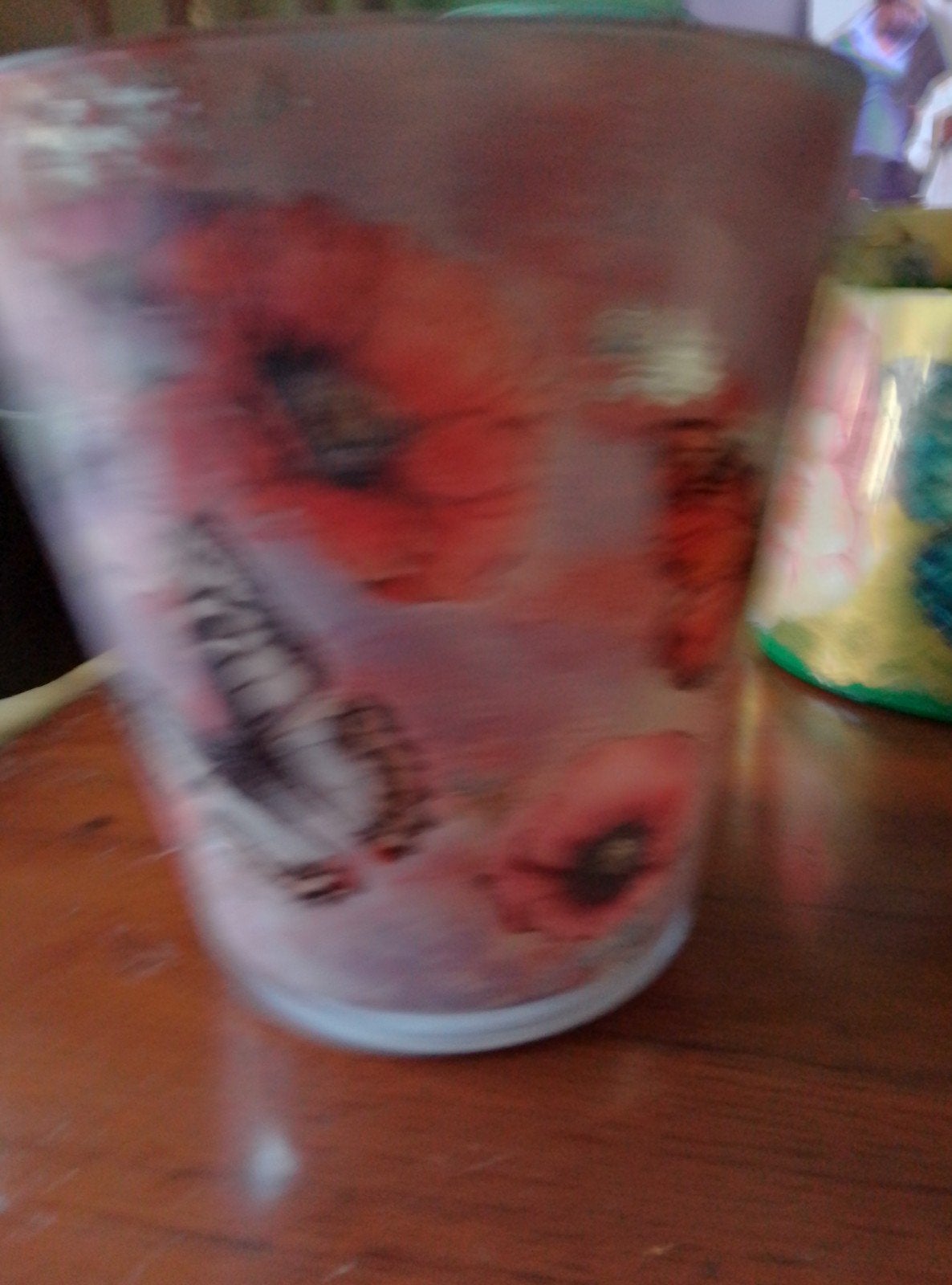 Decoupage vaas met vlinders en bloemen, Ophalen, Gebruikt, Meerkleurig, Glas