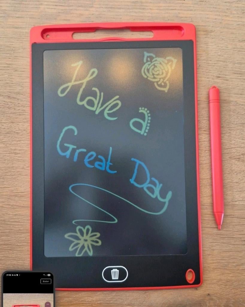 LCD schrijf en teken tablet - rood, Ophalen of Verzenden, Nieuw