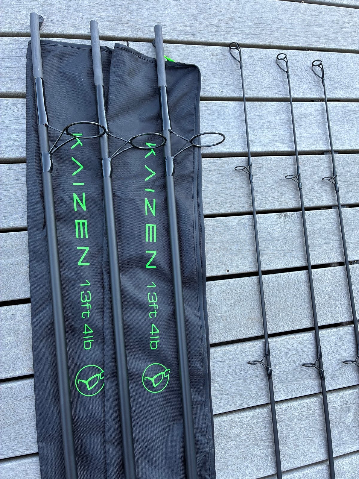 Kaizen 13ft 4lb Hengels (3 stuks), Ophalen, Zo goed als nieuw, Complete hengel