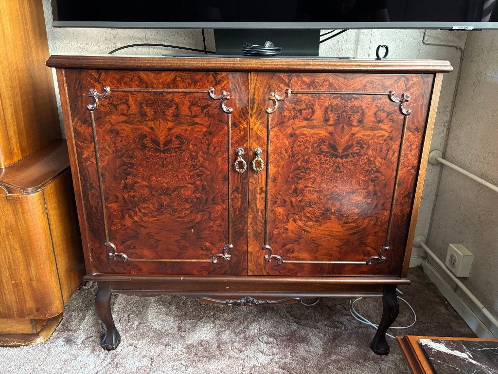 Vintage Antiek mahonie TV kastje, Antiek en Kunst, Ophalen