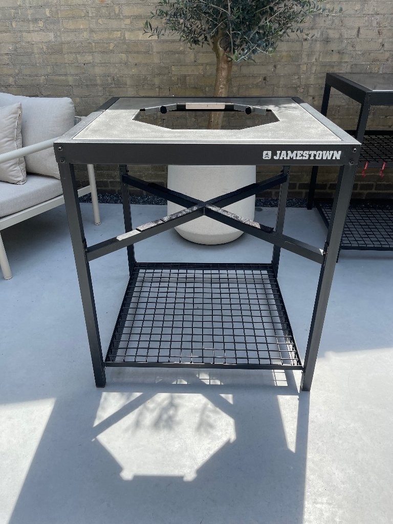Jamestown barbecue tafel met schappen 77,5 x 76 x 96,5 cm, Ophalen, Gebruikt, Jamestown