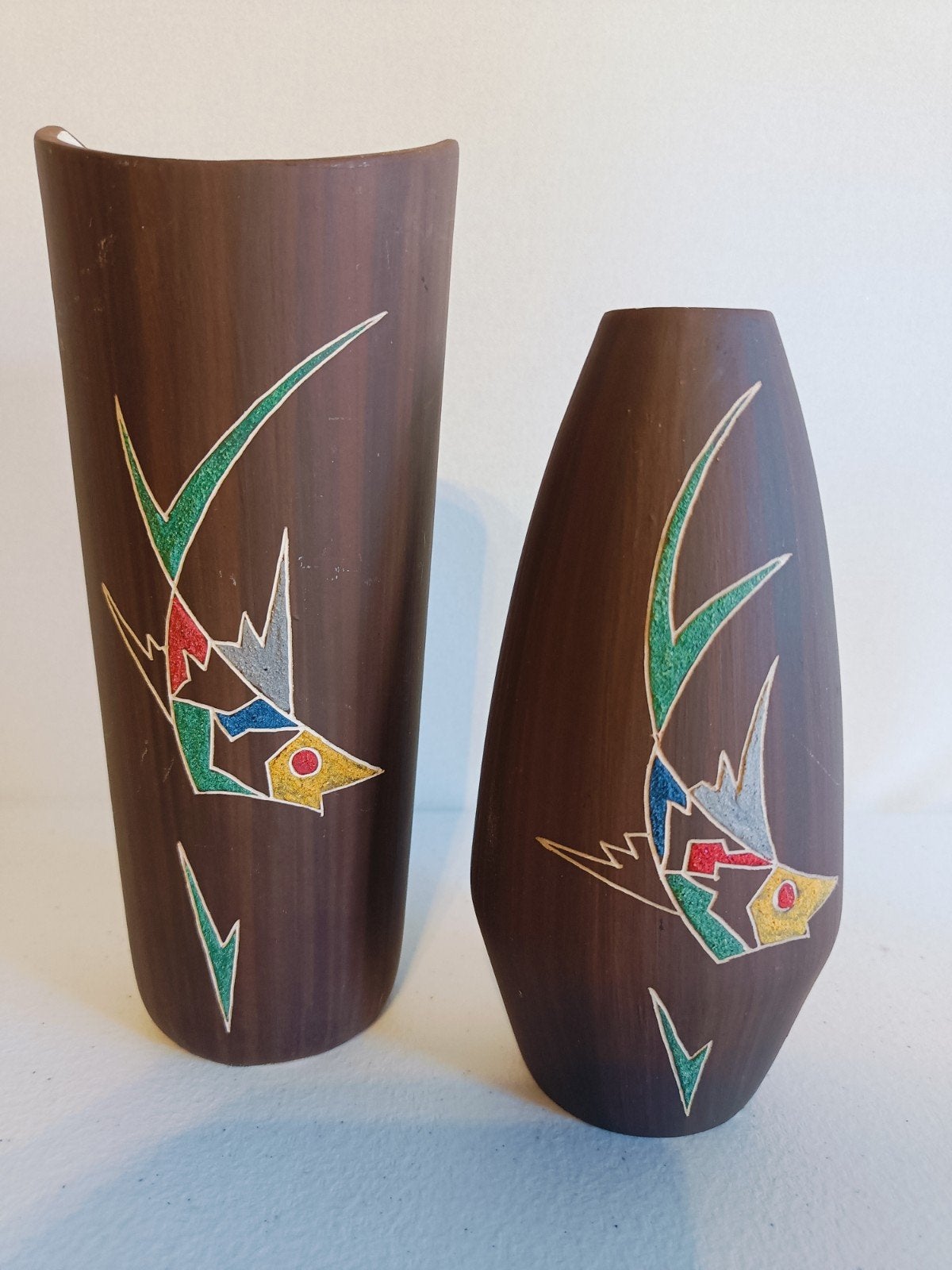 L, ancora Keratiek Mid-Century Vazen Set, Antiek en Kunst, Ophalen of Verzenden