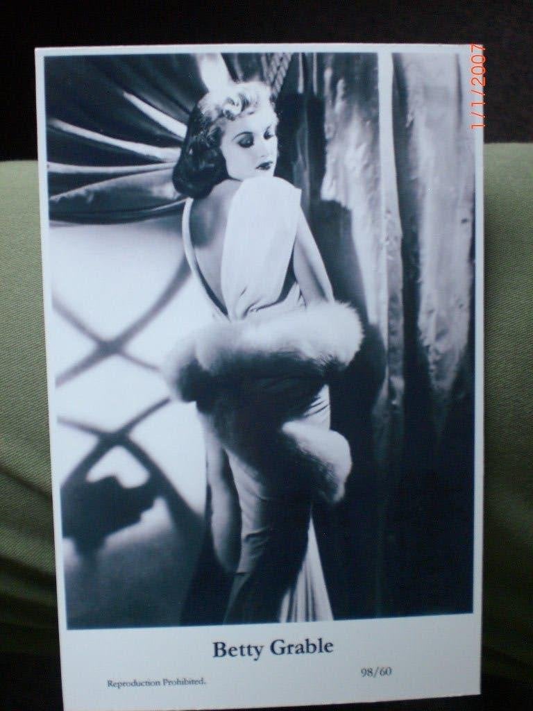 kaart Betty Grable, Ophalen of Verzenden, 1980 tot heden, Ongelopen, Sterren en Beroemdheden