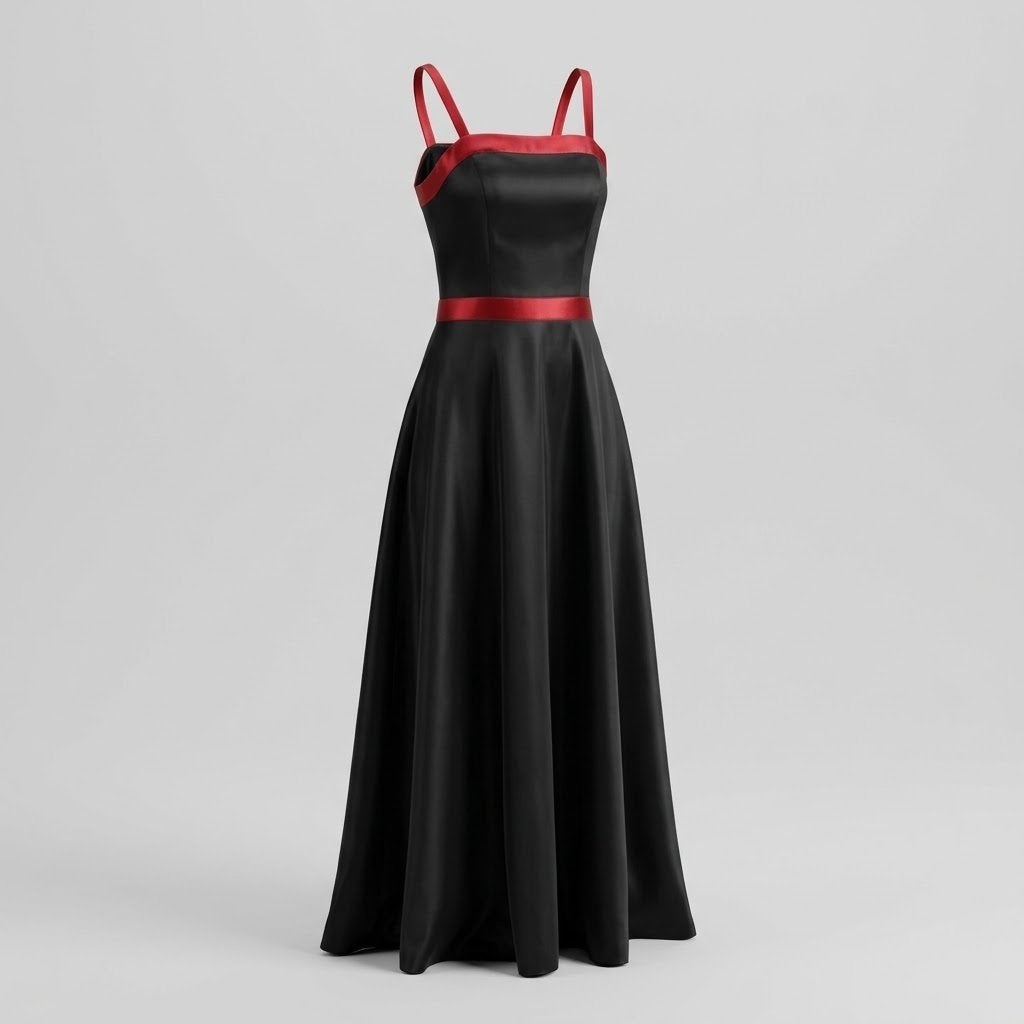 Elegante Zwarte Galajurk met Rode Details - Maat 36, Galajurk, Zwart, Ophalen of Verzenden, Zo goed als nieuw