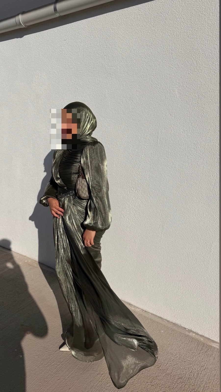 Gala jurk maat 42 met hoofddoek/sjaal in dezelfde kleur, Kleding | Dames, Galajurk, Maat 42/44 (L), Ophalen of Verzenden, Gedragen