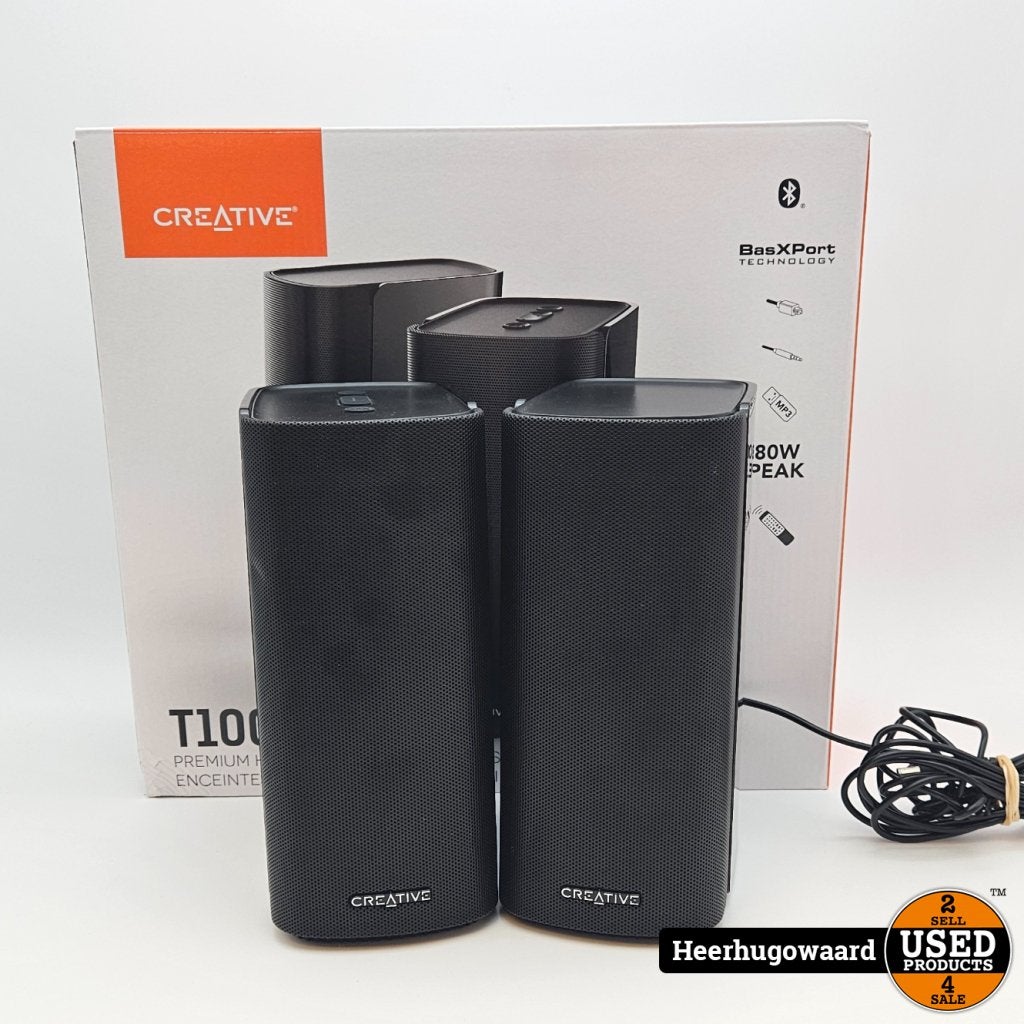Creative T100 Desktop Speakers Compleet in Nette Staat, Computers en Software, Pc speakers, Inficon, Gebruikt, Support@inficon.com