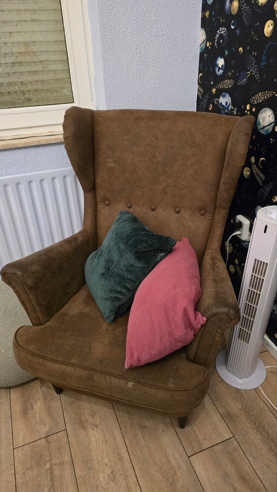 IKEA Leren Fauteuil - Comfortabele Bruine Stoel, Ophalen, Gebruikt, 75 tot 100 cm, Leer