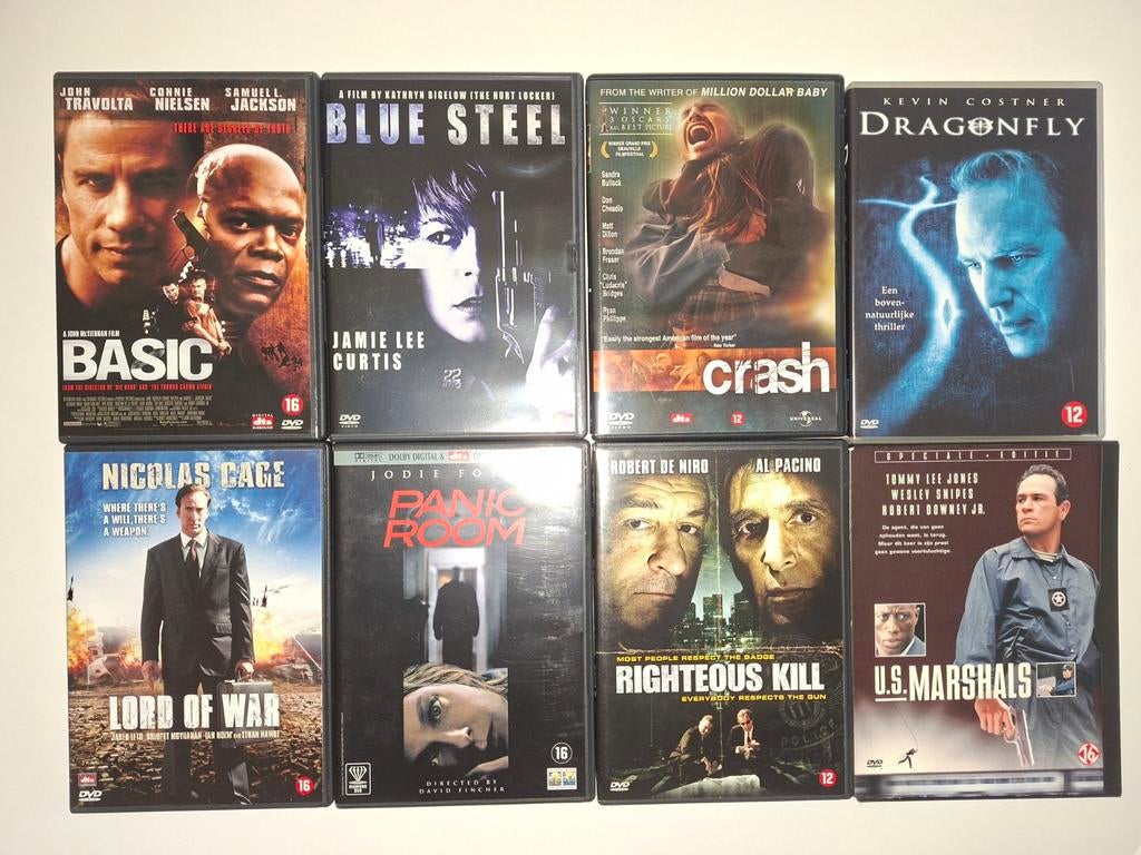 8 Thrillers op DVD (Engelstalig), Ophalen of Verzenden, Zo goed als nieuw, Actiethriller