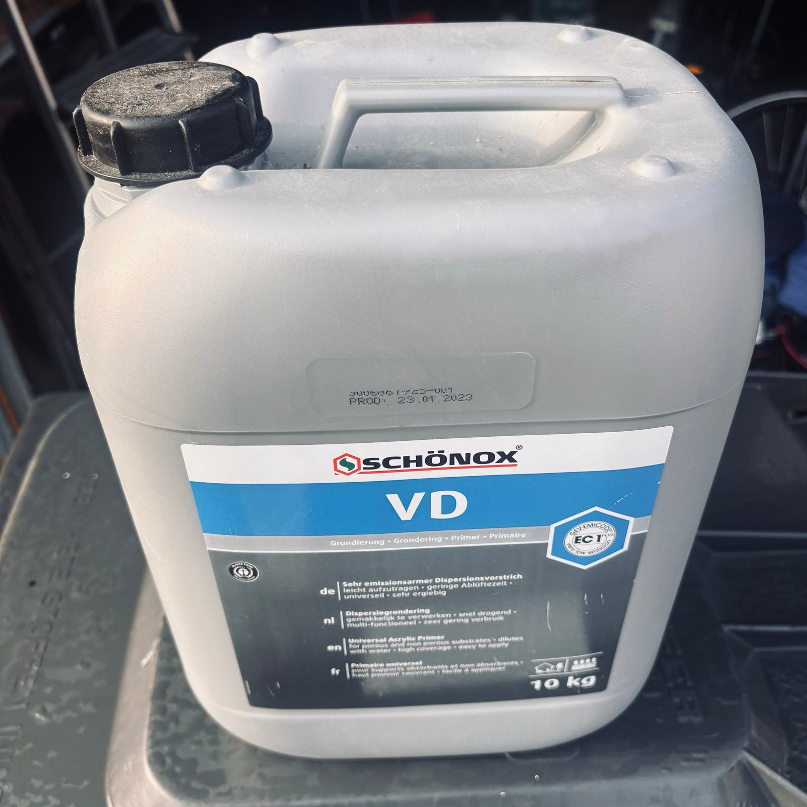 Schönox VD Primer - 1/2 (+5KG) - Dispersiegrond, Ophalen of Verzenden, Grijs, Minder dan 5 liter, Verf