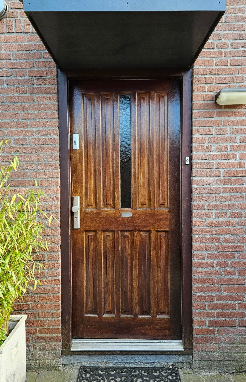 Hardhout Merbau Voordeur met Lips Sluitwerk, Ophalen, Gebruikt, 80 tot 100 cm, Buitendeur