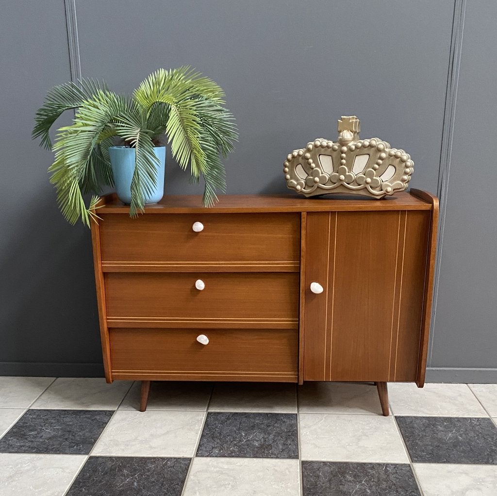 50 jaren schoenen kast met 3 kleppen kastje & edelstenenknop, Ophalen, Gebruikt, Vintage