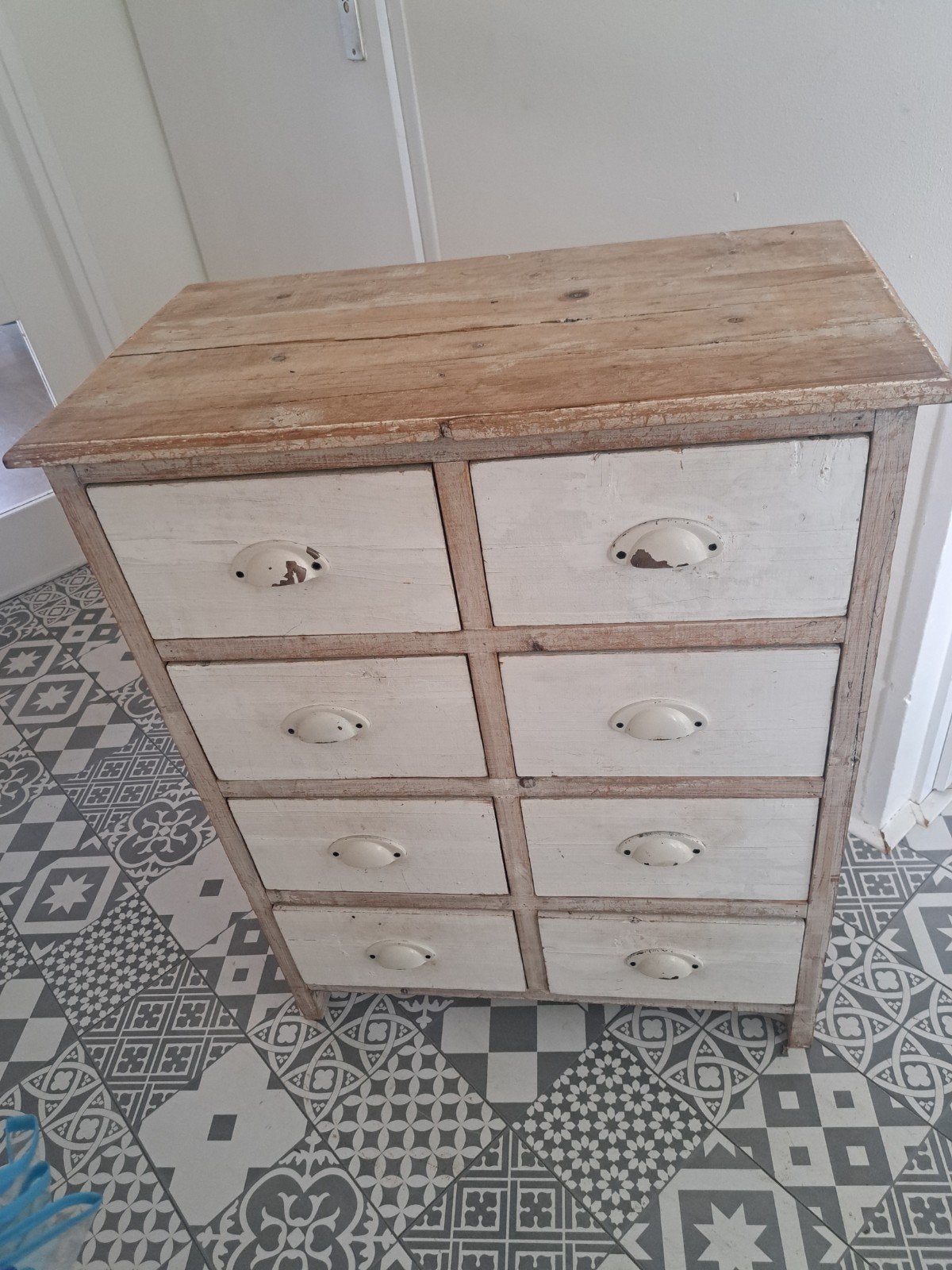 Vintage brocant houten ladekast, Ophalen
