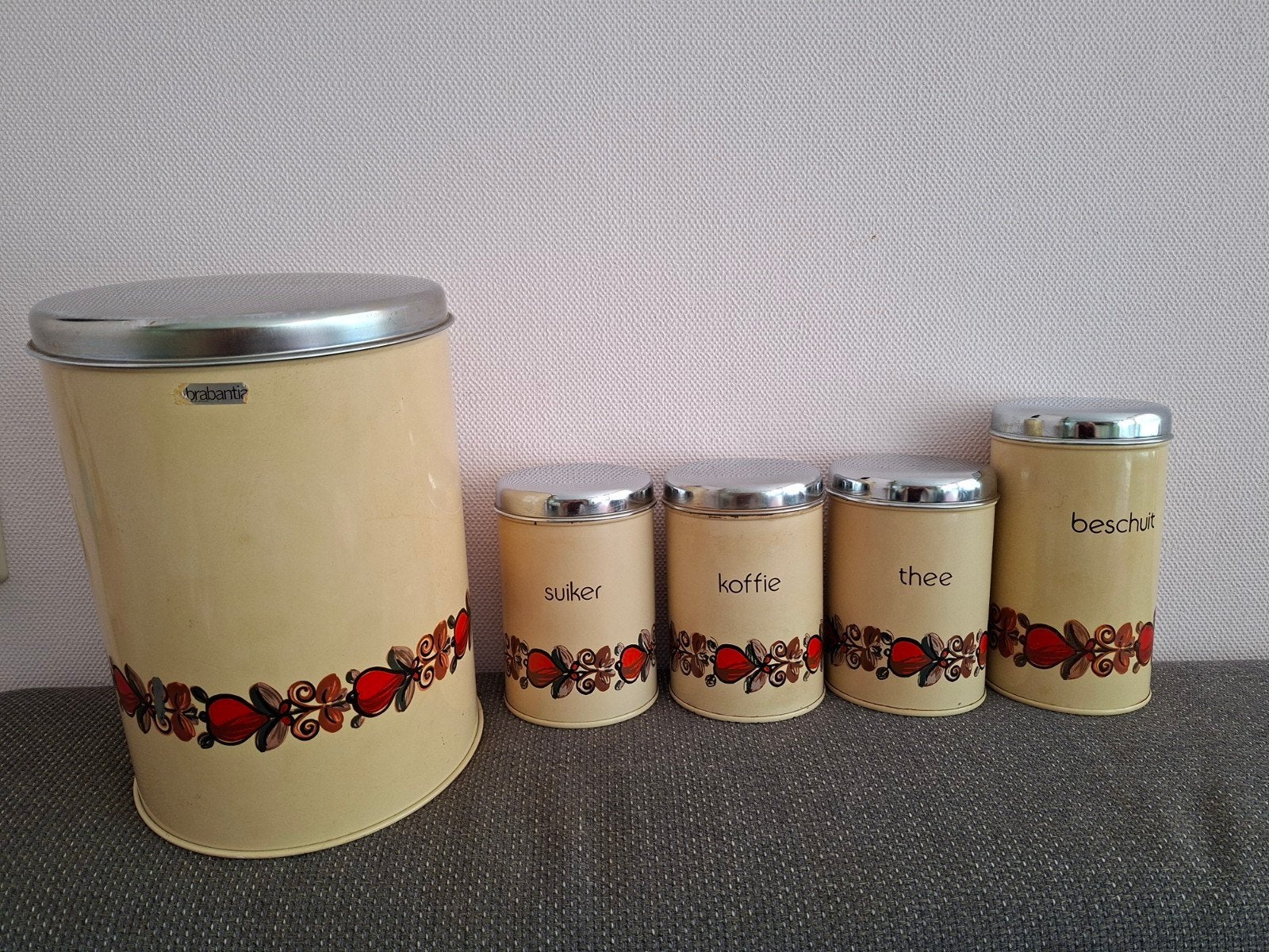 Prachtige 5-delige vintage Brabantia set (jaren 70), Ophalen of Verzenden