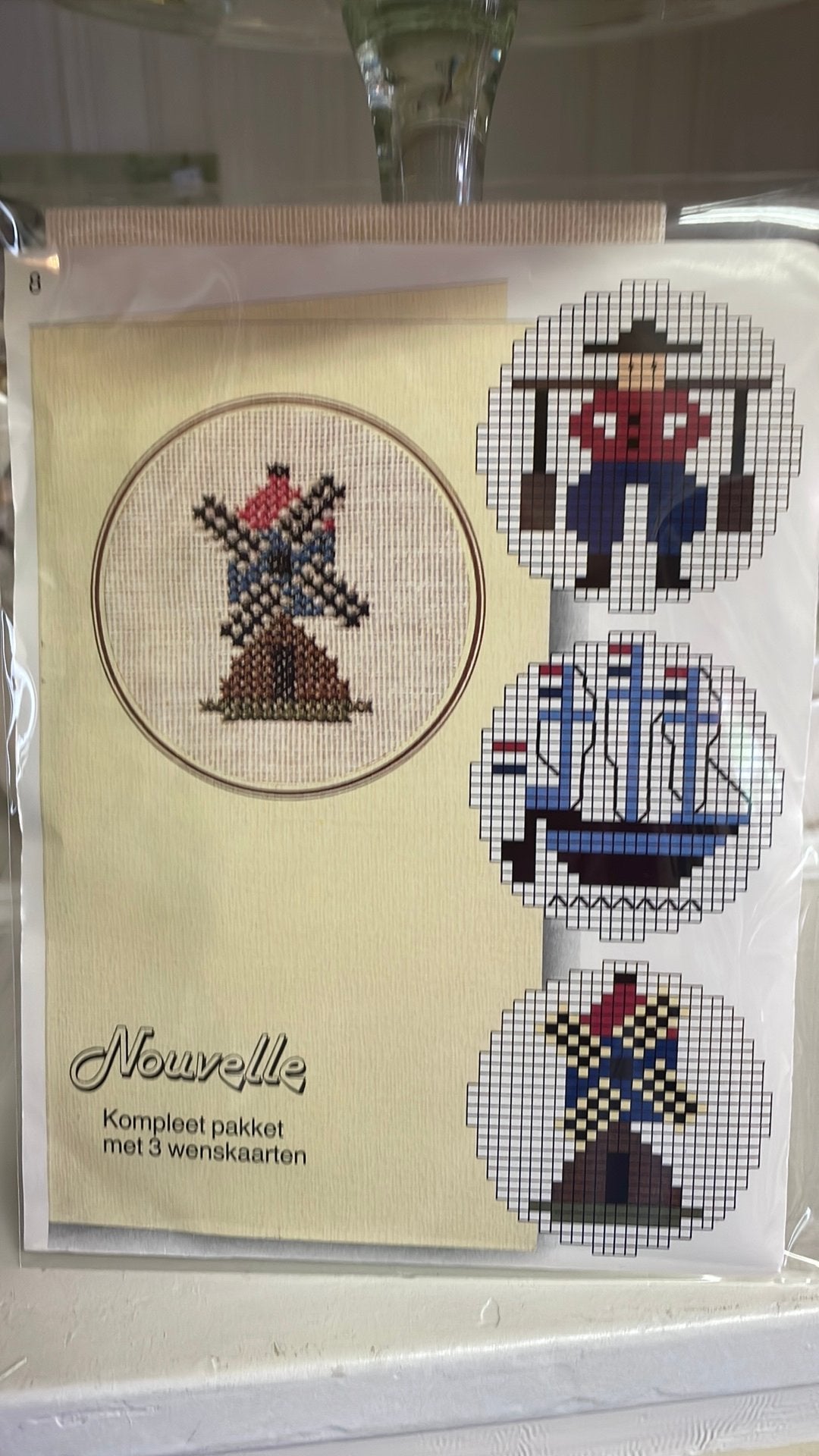 Ser van 3 wenskaarten borduren holland, Ophalen of Verzenden, Nieuw, Borduurgaren of Zijde