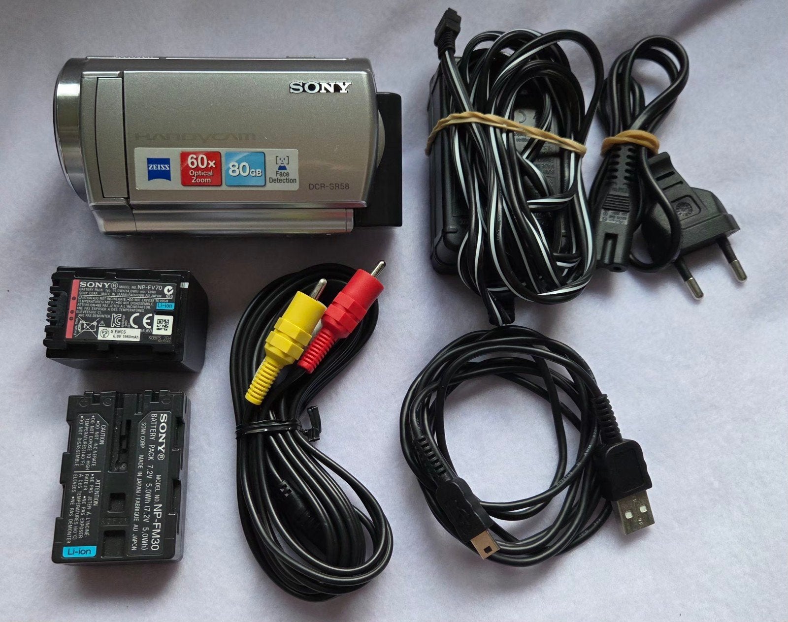 Sony DCR-SR58 Handycam 80GB | Complete Set + Tas, Ophalen, 20x of meer, Sony, Camera
