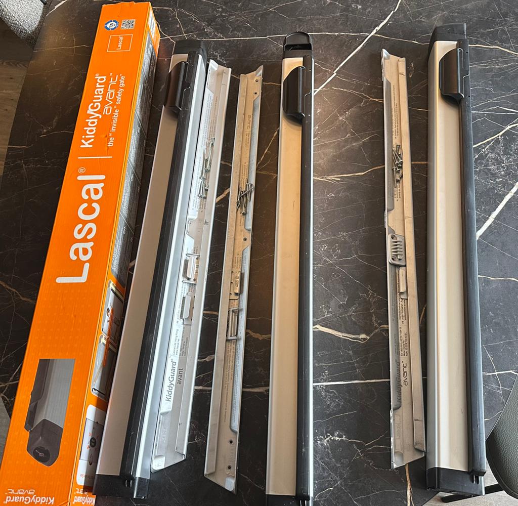 3x Kiddy Guard Avant zwart traphekjes, Ophalen, Overige materialen, 115 cm of meer, Oprolhekje