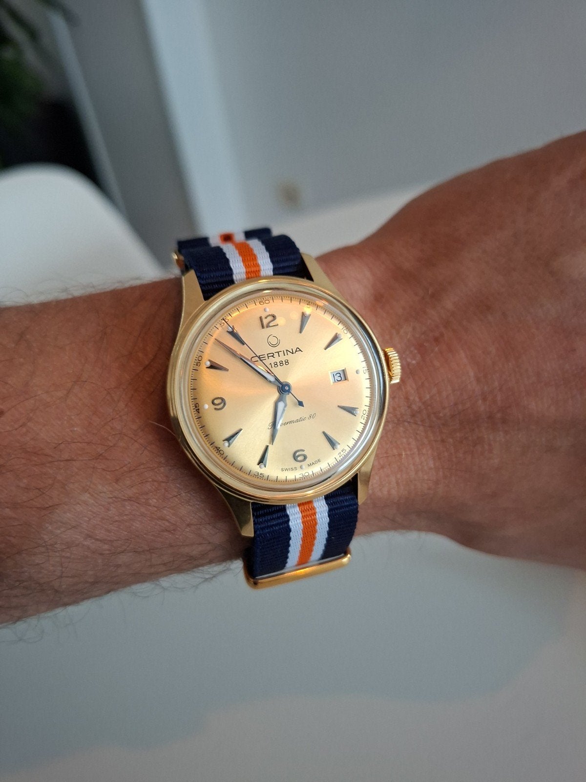 Certina DS Powermatic 80 heritage, Overige merken, Leer, Staal, Polshorloge
