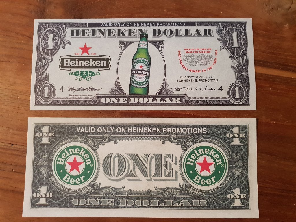 Heineken Dollar Biljetten, Verzamelen, Biermerken, Nieuw, Overige typen, Heineken, Ophalen of Verzenden