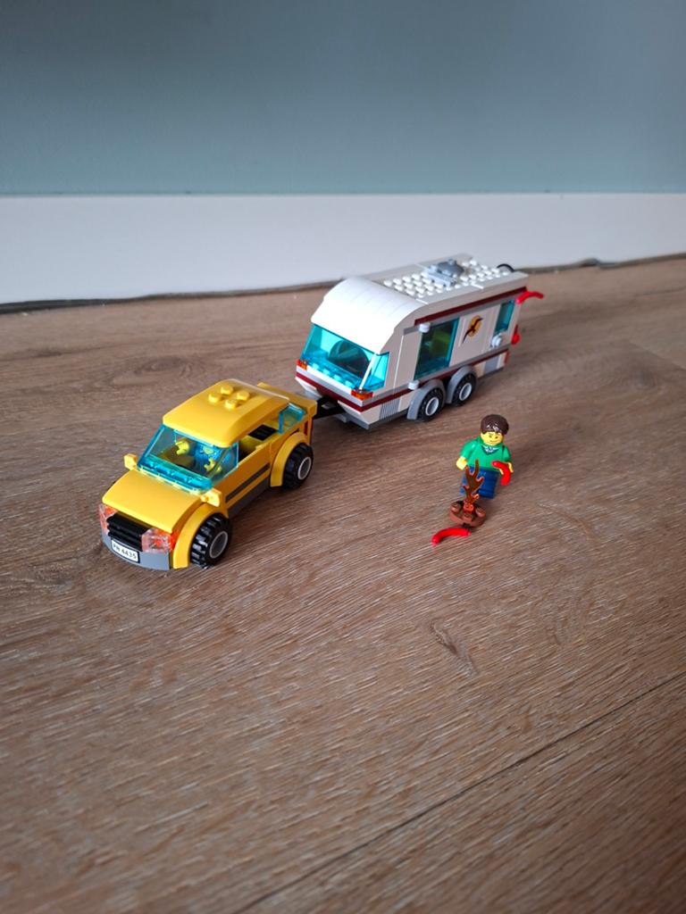 Lego city auto met caravan 4435, Lego, Compleet, Ophalen of Verzenden, Complete set
