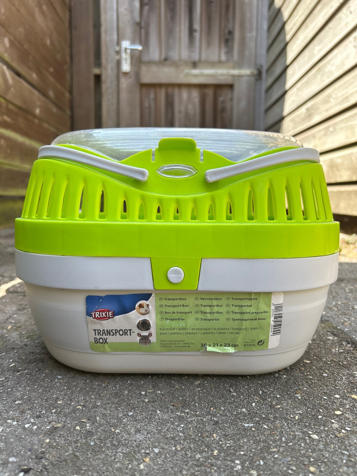 Transport box wit met groen maat 30x21x23 cm, Ophalen