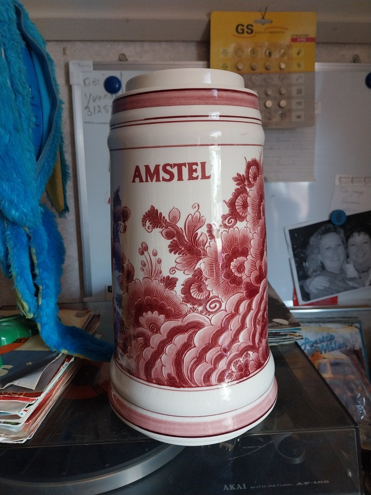Amstel porseleinen Rood/Wit Bloemenpatroon, Ophalen of Verzenden, Overige merken