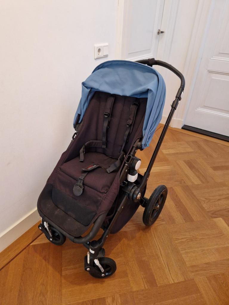 Bugaboo cameleon zeegroen met babywieg en trappelzak, Ophalen, Gebruikt, Regenhoes