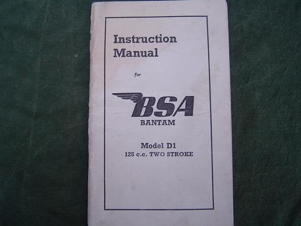 BSA Bantam 125cc model D1 1950 motorcycle instruction manual, Ophalen of Verzenden, Overige merken