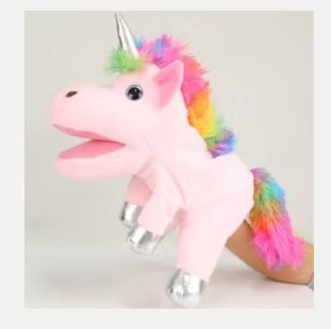 Prachtige eenhoorn handpop knuffel (30cm), Ophalen of Verzenden, Nieuw, Overige typen