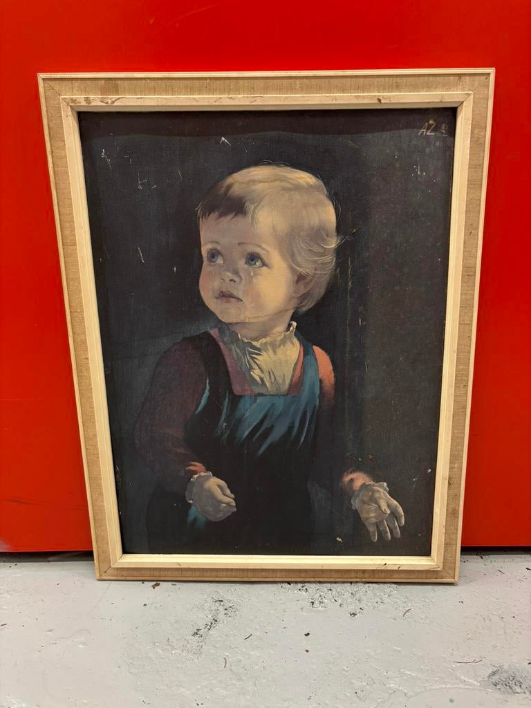 Vintage schilderij, print, met baby, Anna Zinkeisen, Ophalen