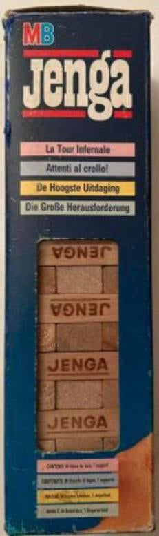 Jenga met stapelsteun de originele van mb spellen, Hobby en Vrije tijd, Gezelschapsspellen | Overige, Vijf spelers of meer, Ophalen of Verzenden