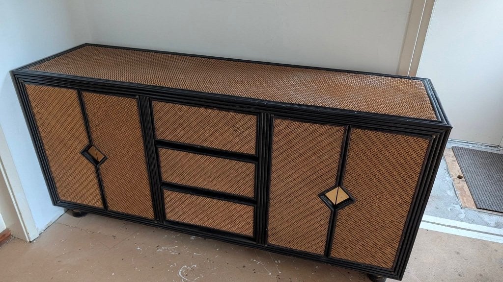 Vintage 70-80 boho indo dressior, Huis en Inrichting, Kasten | Wandmeubels, Ophalen, Met deur(en), 150 tot 200 cm, Teakhout