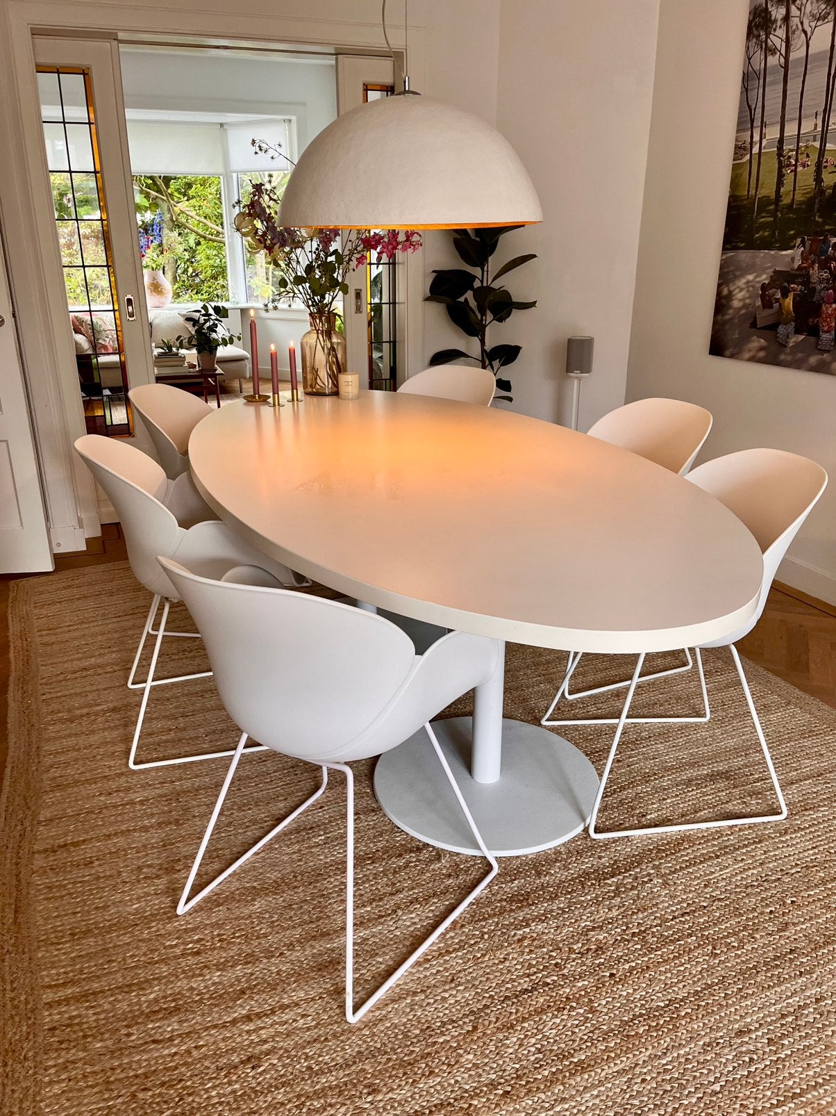 Eetkamer stoelen model Osaka, Huis en Inrichting, Stoelen, Ophalen, Gebruikt, Wit, Metaal