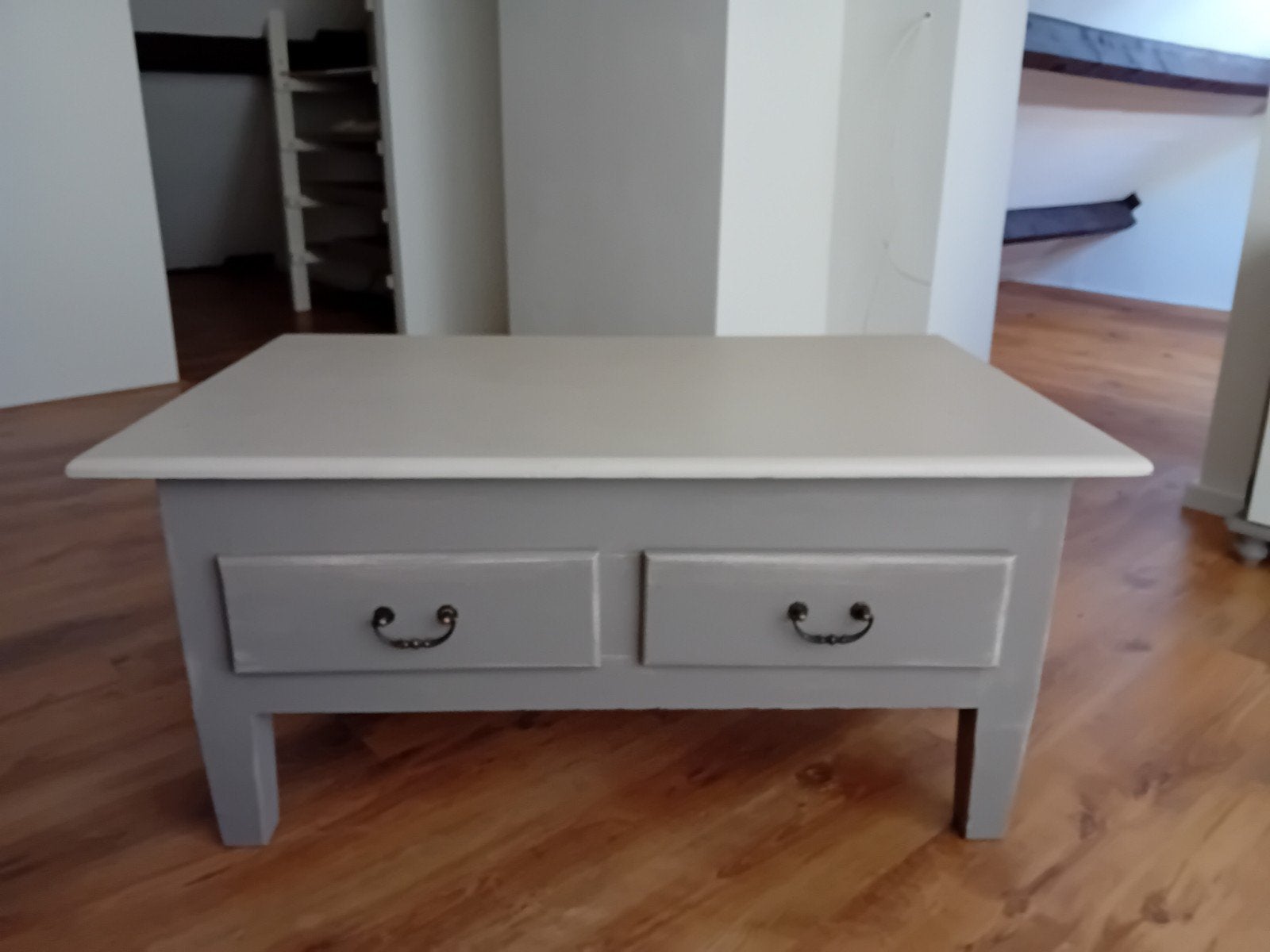 Salontafel met lades - Grijs, Huis en Inrichting, Tafels | Salontafels, Ophalen, Gebruikt, 100 tot 150 cm, 50 tot 100 cm
