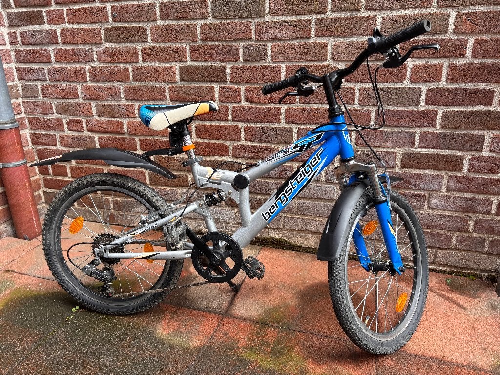 Bergsteiger Kinderfiets 20 inch - Blauw/Zilver, Ophalen, Velgrem, Bergsteiger, 16 tot 20 inch