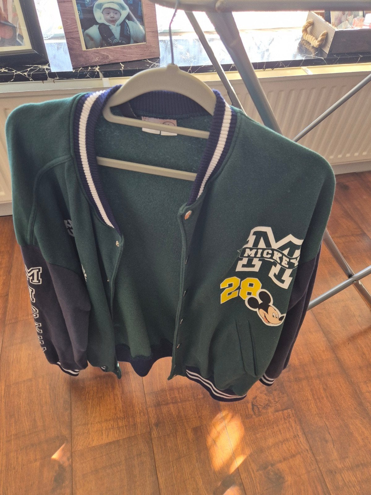 Vintage Disney Mickey Mouse Varsity Jacket - Groen/Zwart, Disney, Ophalen, Gedragen