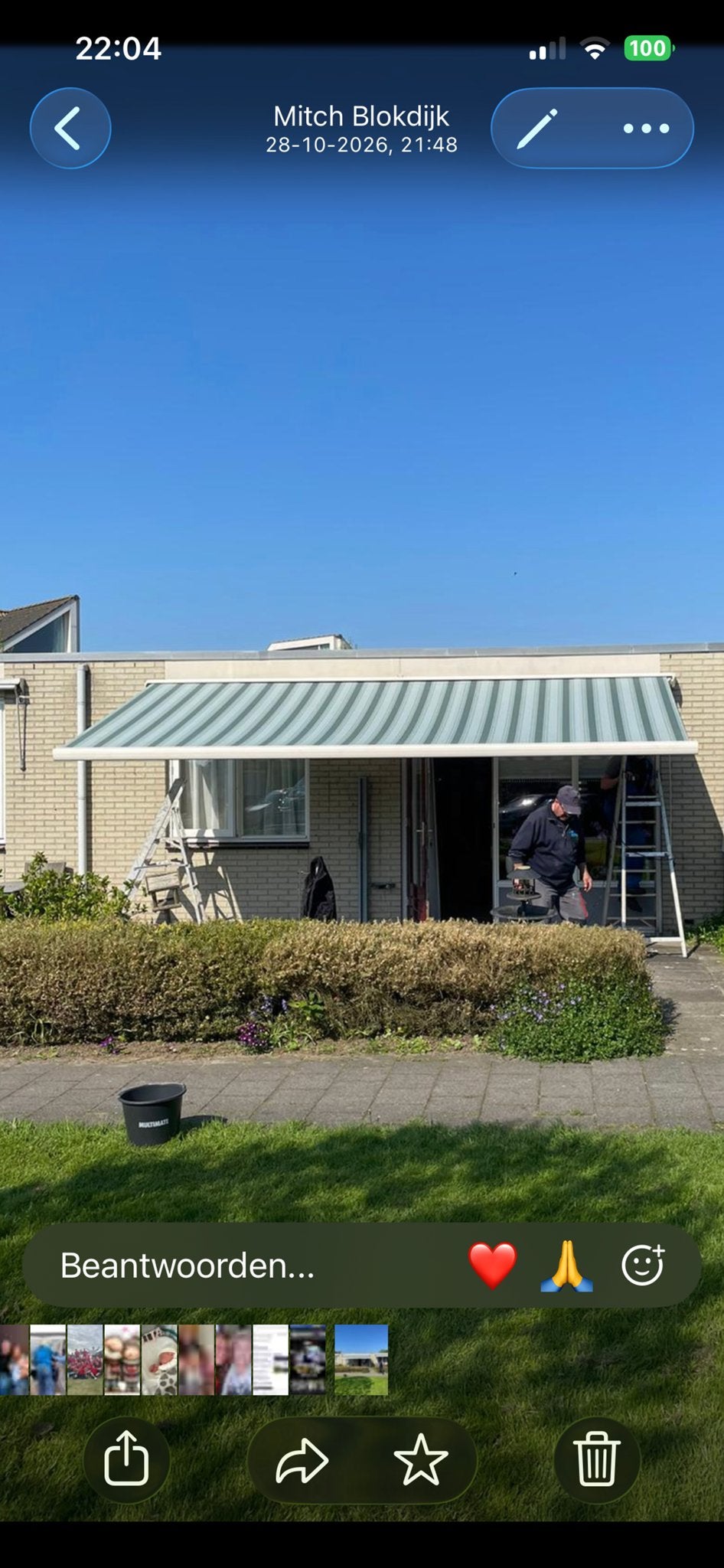Elektrisch Zonnescherm met Nieuw Doek (585x300cm), Tuin en Terras, Ophalen, 450 cm of meer, Elektrisch, Zo goed als nieuw