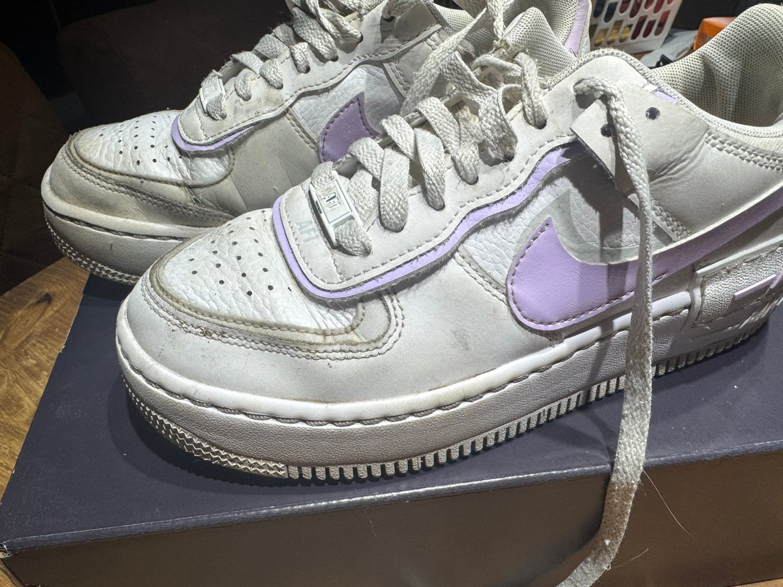 Nike Air Force 1 Shadow Wit Lila Bloesem Dames 36,5 Sneakers, Wit, Ophalen of Verzenden, Sneakers of Gympen, Gedragen