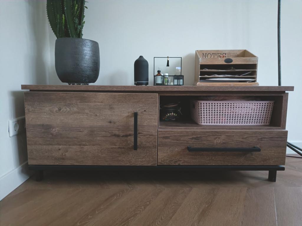 TV meubel industrieel, Huis en Inrichting, Kasten | Televisiemeubels, Ophalen, 100 tot 150 cm, Zo goed als nieuw, Minder dan 100 cm
