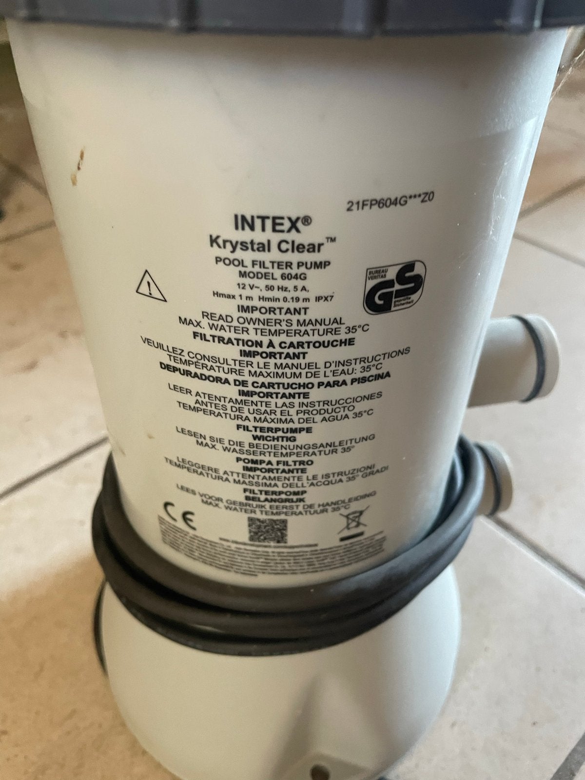 Intex Krystal Clear filterpomp (inclusief adapter), Ophalen, Gebruikt, Zwembadpomp