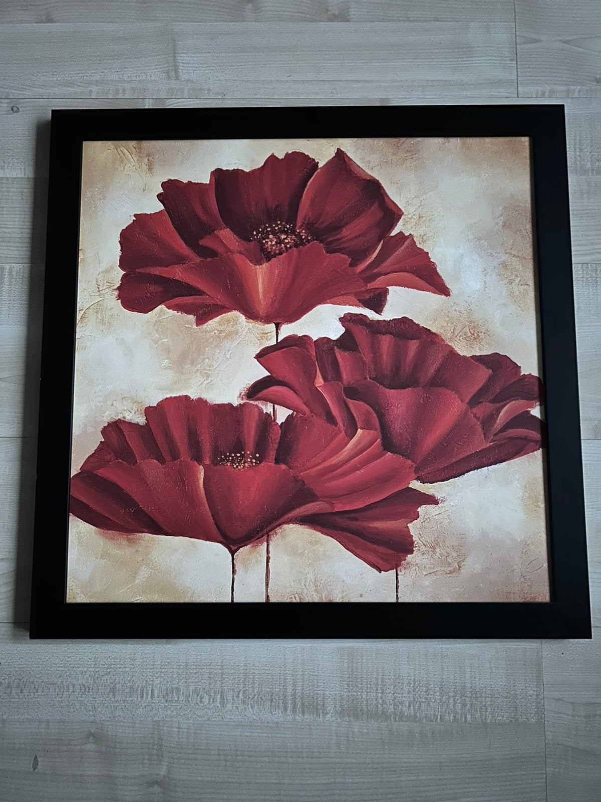 Vintage - Klaproos Print Schilderij - 58 x 86 cm., Ophalen, Zo goed als nieuw, 50 tot 75 cm, Schilderij